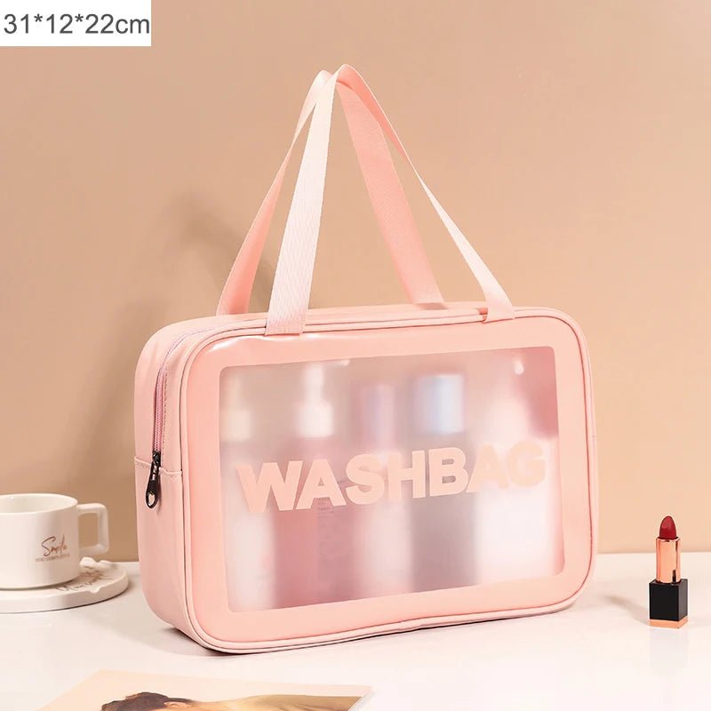 1pc Black Transparent Portable Women Travel Wash Bag Waterproof Makeup Storage Pouch Large Capacity Cosmetic Organizer - Cozy & Co. Market