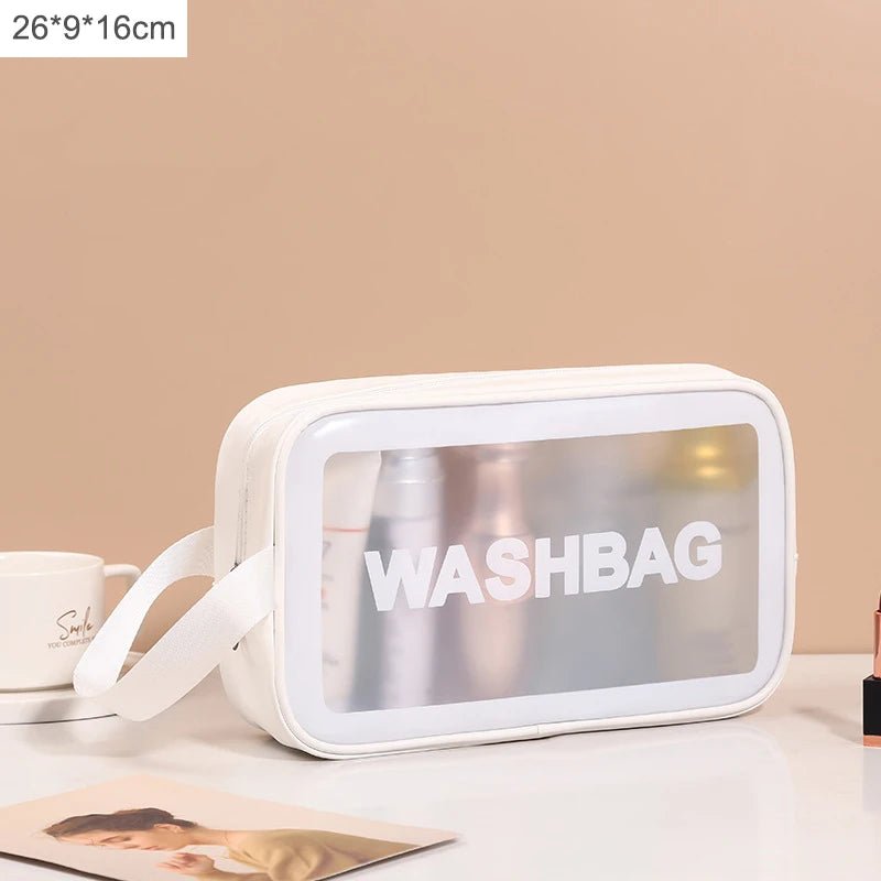1pc Black Transparent Portable Women Travel Wash Bag Waterproof Makeup Storage Pouch Large Capacity Cosmetic Organizer - Cozy & Co. Market