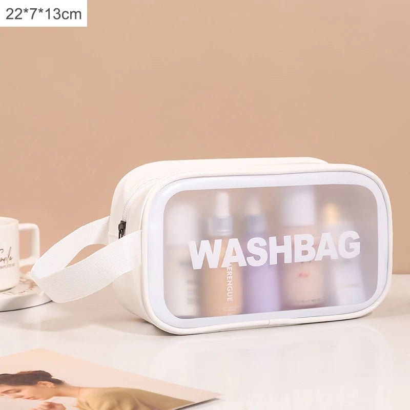 1pc Black Transparent Portable Women Travel Wash Bag Waterproof Makeup Storage Pouch Large Capacity Cosmetic Organizer - Cozy & Co. Market