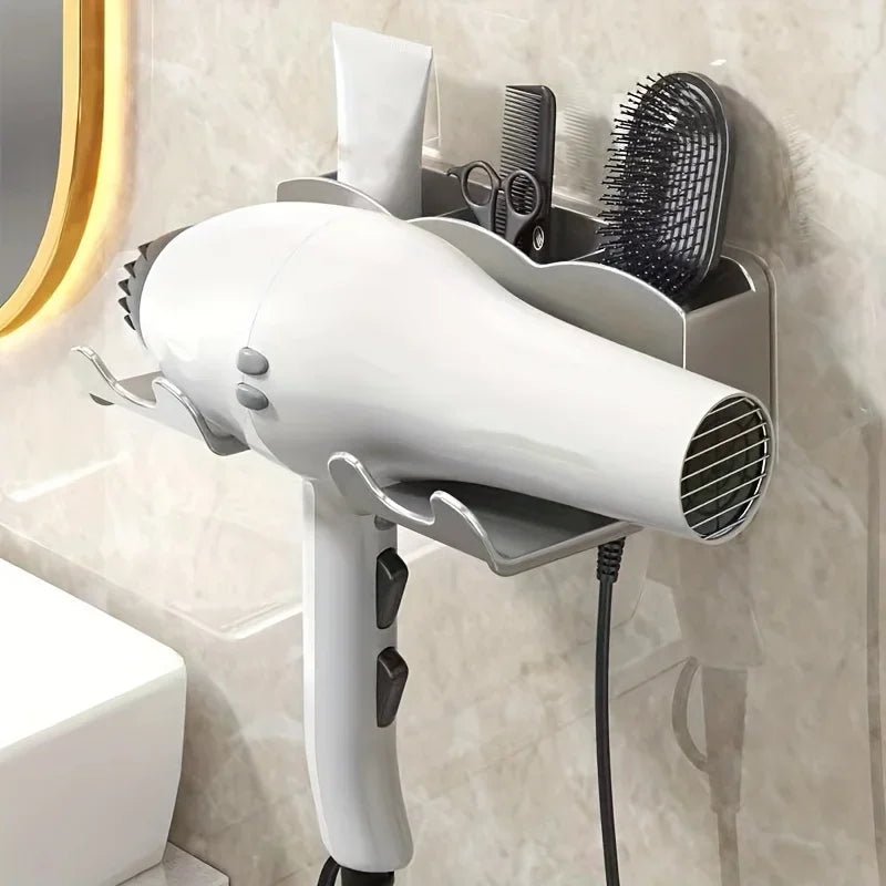 1pc Hair dryer storage rack, non perforated bathroom wall mounted bracket, bathroom air duct storage - Cozy & Co. Market