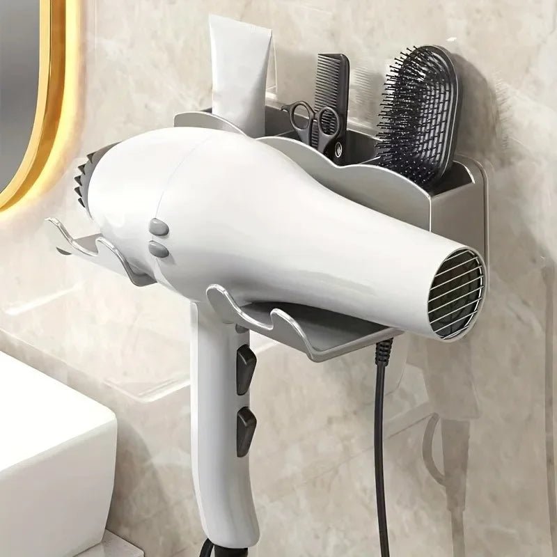 1pc Hair dryer storage rack, non perforated bathroom wall mounted bracket, bathroom air duct storage - Cozy & Co. Market