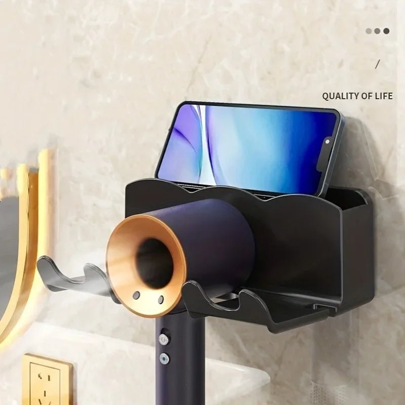 1pc Hair dryer storage rack, non perforated bathroom wall mounted bracket, bathroom air duct storage - Cozy & Co. Market