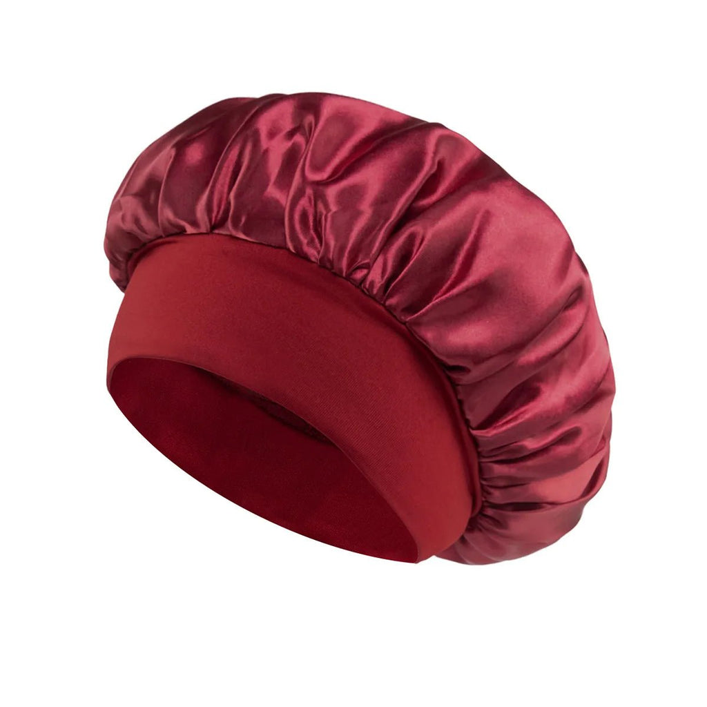 1pcs Soft Silk Satin Lined Bonnet Large Satin Hair Bonnet Household Sleep Shower Cap Hair Wrap Cover for Long Hair Salon Tool - Cozy & Co. Market