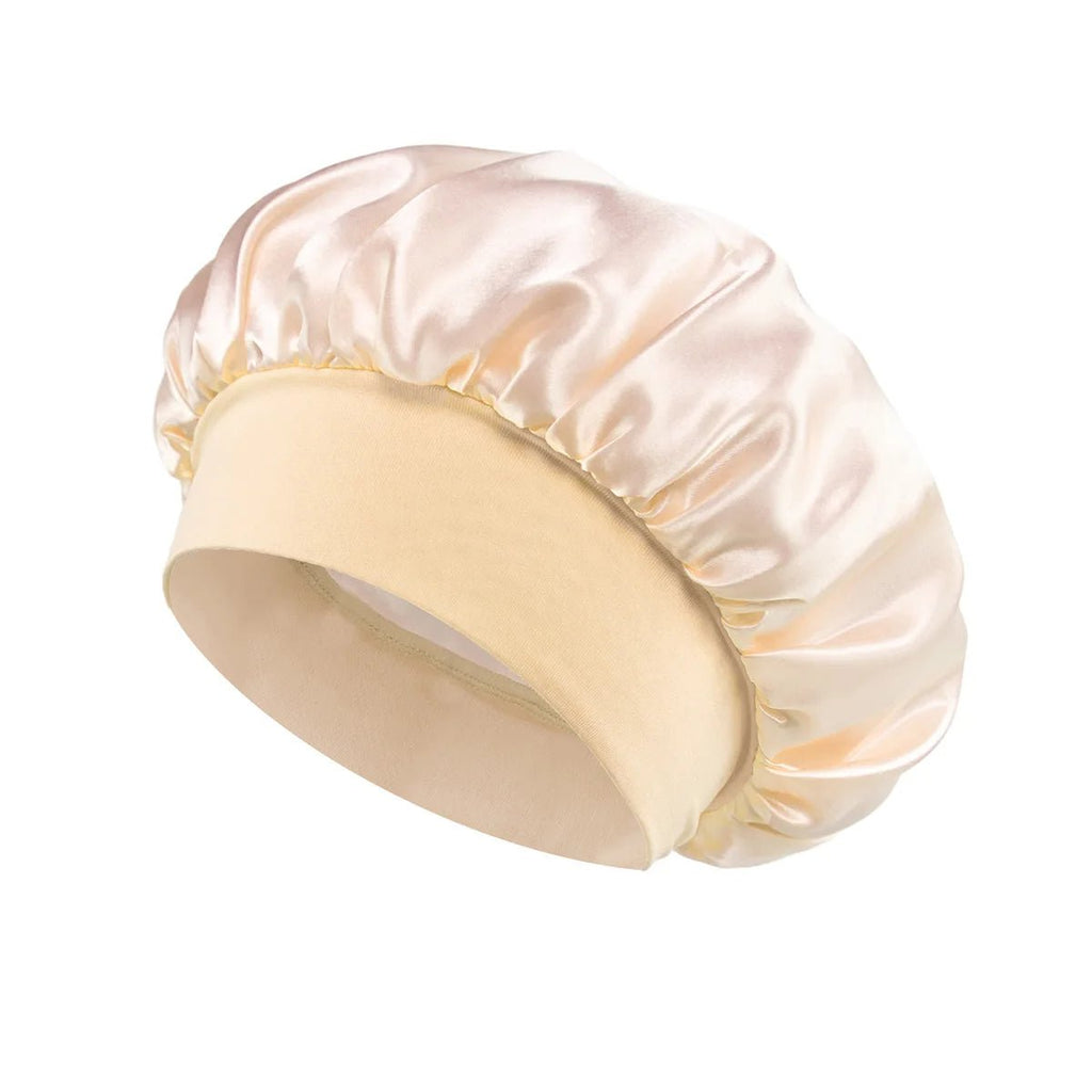 1pcs Soft Silk Satin Lined Bonnet Large Satin Hair Bonnet Household Sleep Shower Cap Hair Wrap Cover for Long Hair Salon Tool - Cozy & Co. Market
