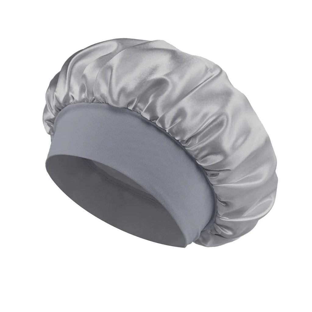 1pcs Soft Silk Satin Lined Bonnet Large Satin Hair Bonnet Household Sleep Shower Cap Hair Wrap Cover for Long Hair Salon Tool - Cozy & Co. Market