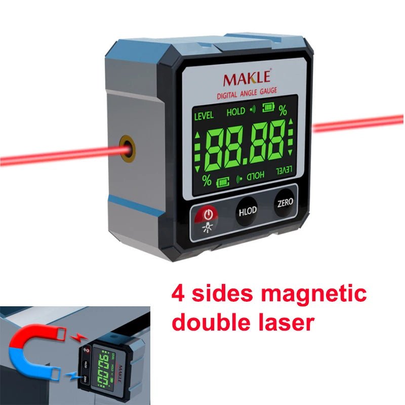 2-side Laser Digital Protractor Inclinometer Laser Level Ruler Inclinometer Magnetic Base Goniometer Magnet Angle Finder - Cozy & Co. Market