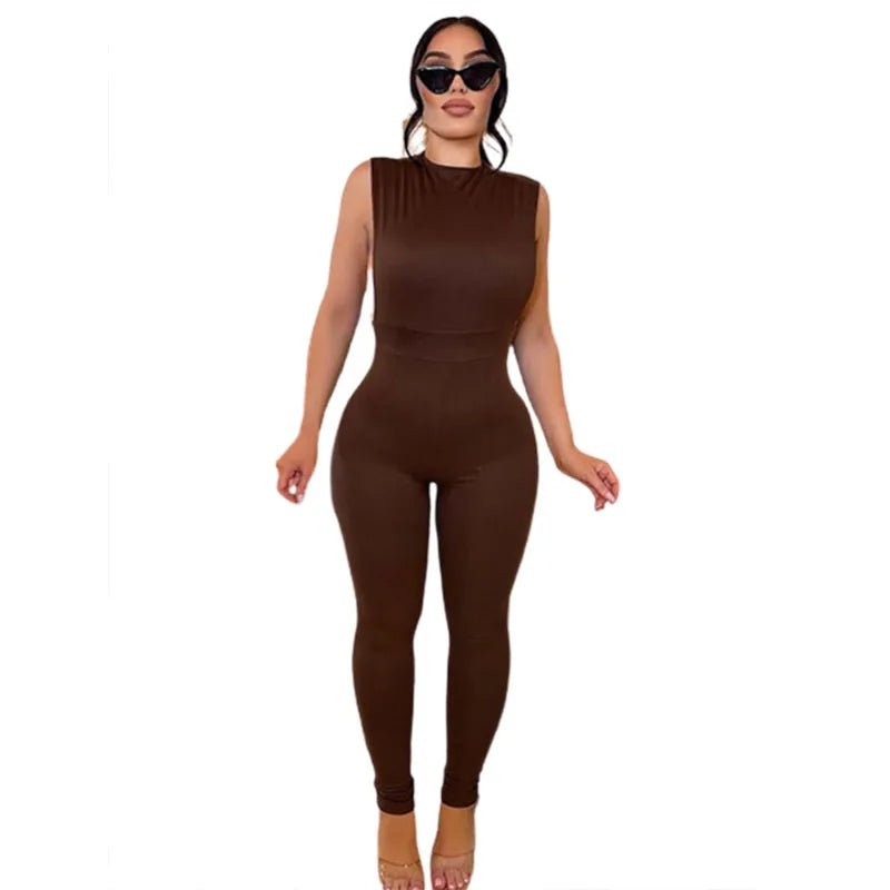 2023 Spring New Women's Sleeveless Lace Hollowed Out Slim High Waist Sports Jumpsuit Gym Jumpsuit - Cozy & Co. Market