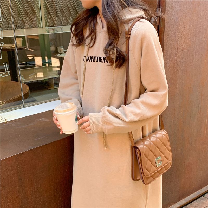 2024 autumn and winter new Korean version of BF wind hem split loose slimming fleece-lined thick knee hooded long skirt - Cozy & Co. Market