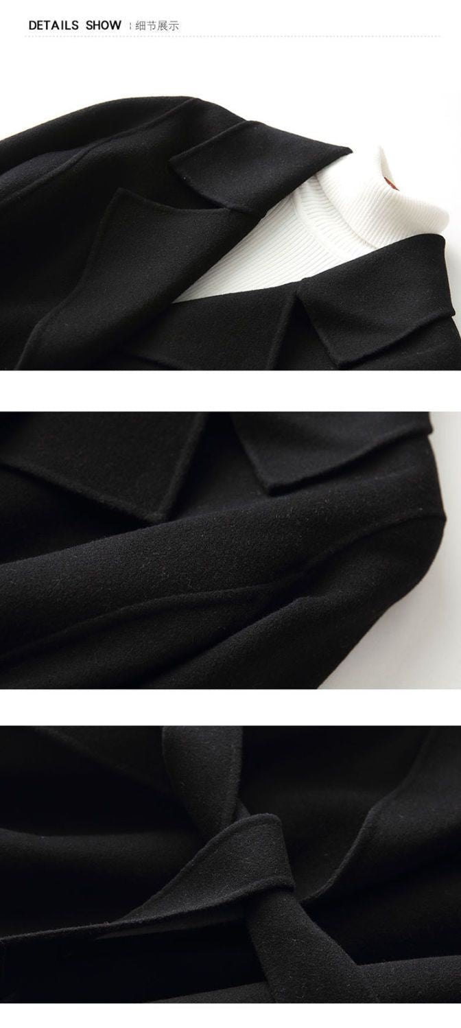 2024 Autumn and Winter New Woolen Coat Women's Slim-fit Slimming Korean Style Mid-length Woolen Coat Trendy - Cozy & Co. Market