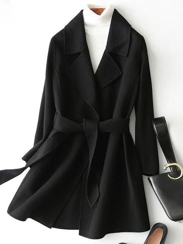 2024 Autumn and Winter New Woolen Coat Women's Slim-fit Slimming Korean Style Mid-length Woolen Coat Trendy - Cozy & Co. Market