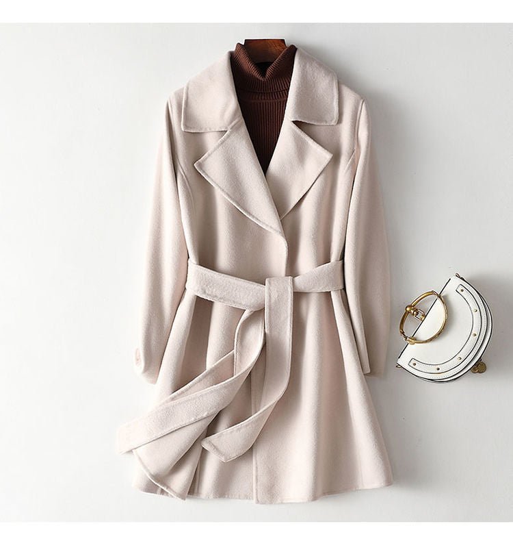2024 Autumn and Winter New Woolen Coat Women's Slim-fit Slimming Korean Style Mid-length Woolen Coat Trendy - Cozy & Co. Market