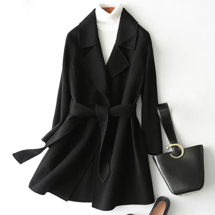 2024 Autumn and Winter New Woolen Coat Women's Slim-fit Slimming Korean Style Mid-length Woolen Coat Trendy - Cozy & Co. Market