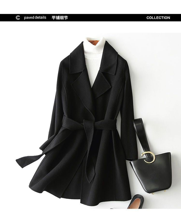 2024 Autumn and Winter New Woolen Coat Women's Slim-fit Slimming Korean Style Mid-length Woolen Coat Trendy - Cozy & Co. Market