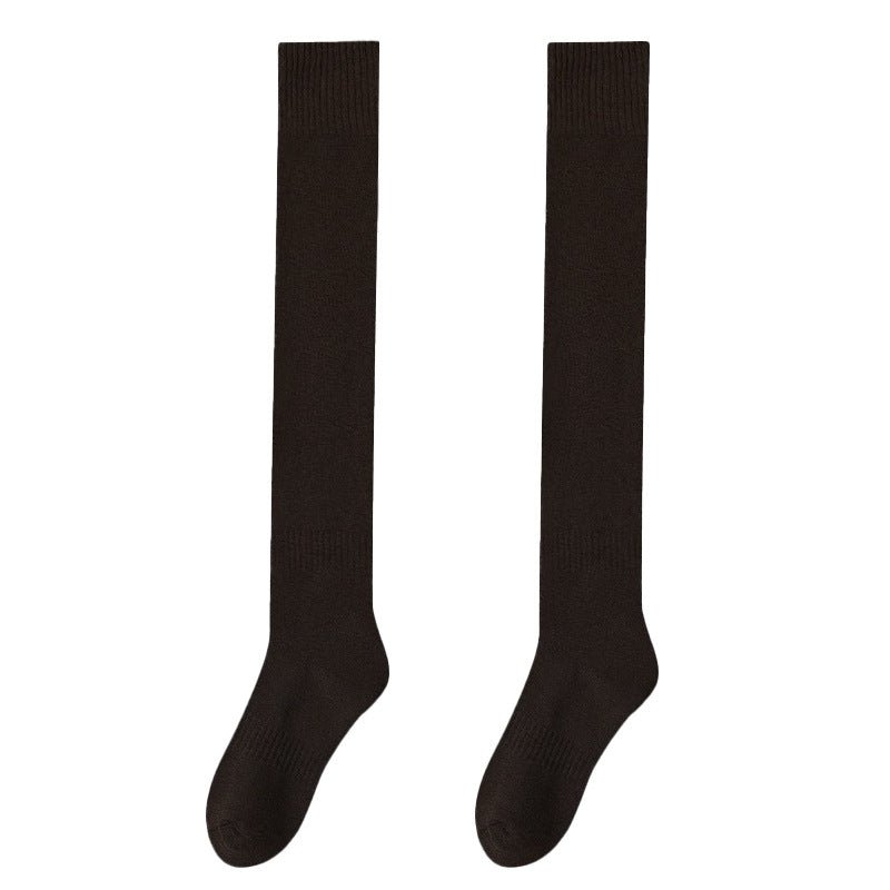 2024 Autumn and Winter Thickened Warm Women's Terry Over-The-Knee Socks Korean Style Solid Color Thigh-High Thick Socks Long Socks - Cozy & Co. Market