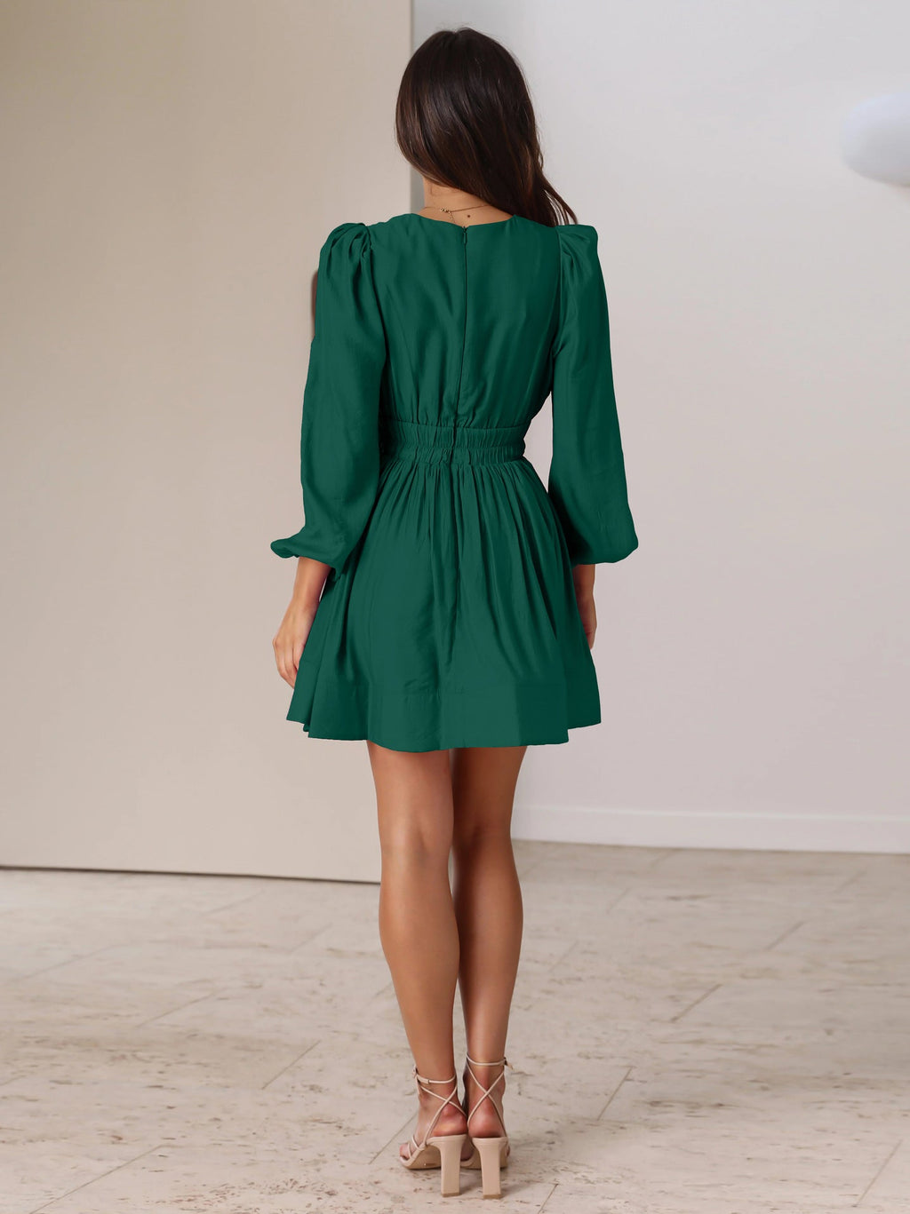 2024 Cross-border Autumn Hot dress European and American Women's V-neck Short Skirt Pleated Skirt JJJ - Cozy & Co. Market