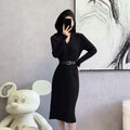 2024 Cross-border Red Knitted dress 2024 New Autumn Elegant High-end Waist Long Dress French Skirt - Cozy & Co. Market