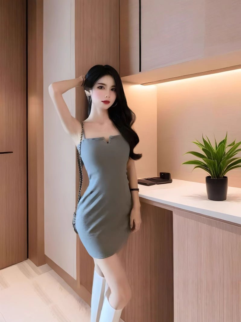 2024 New Spring and Summer Spice Girls Tight Base Skirt Sexy Black Slip Skirt Tight Hip dress 802 - Cozy & Co. Market