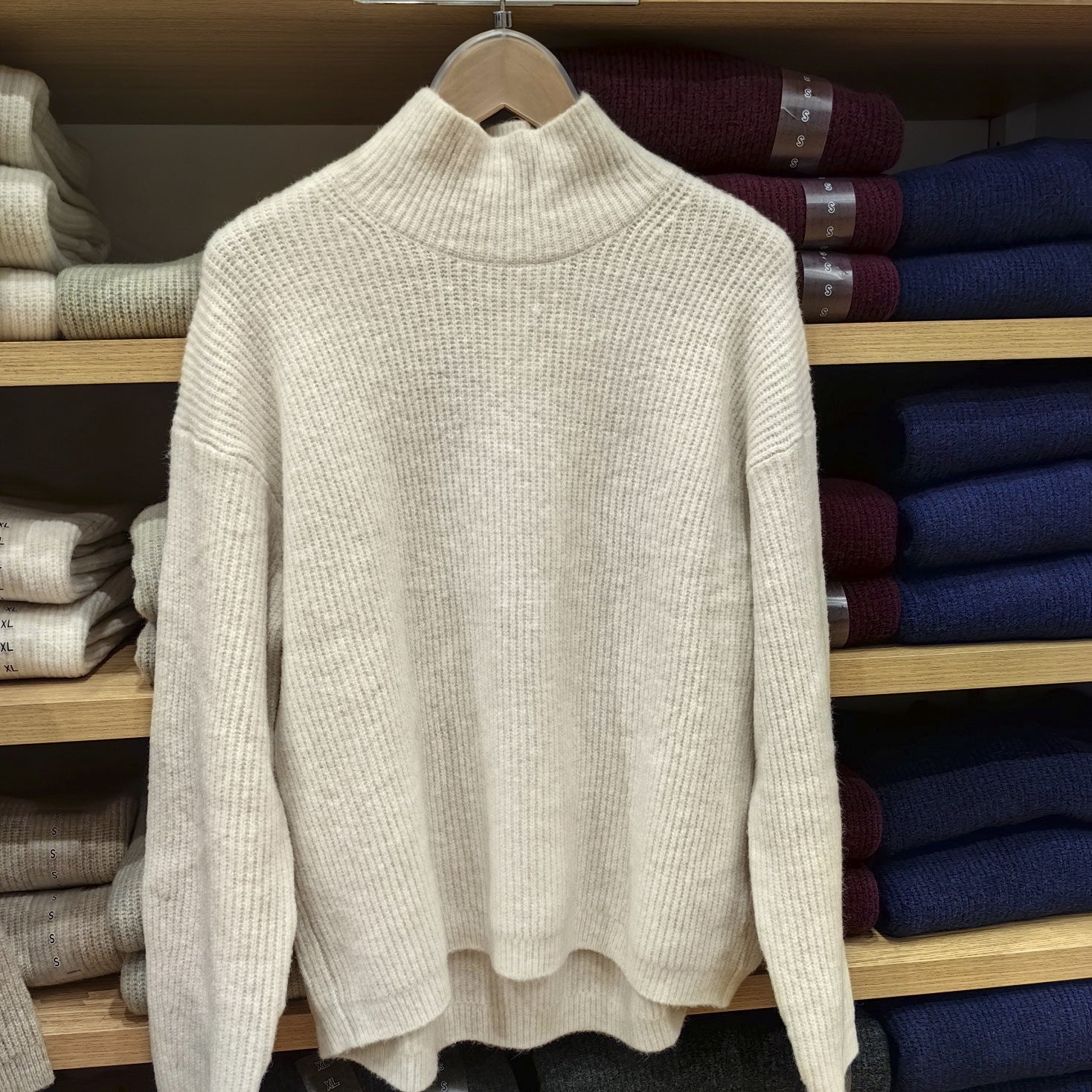 2024 New Women's Clothing Shufulei Turtleneck Knitted Sweater Loose All-match Long Sleeve Sweater Soft Waxy Sweater SY469430 - Cozy & Co. Market