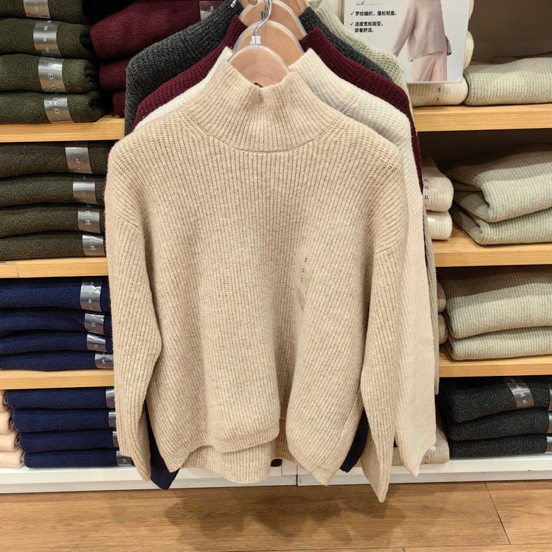 2024 New Women's Clothing Shufulei Turtleneck Knitted Sweater Loose All-match Long Sleeve Sweater Soft Waxy Sweater SY469430 - Cozy & Co. Market