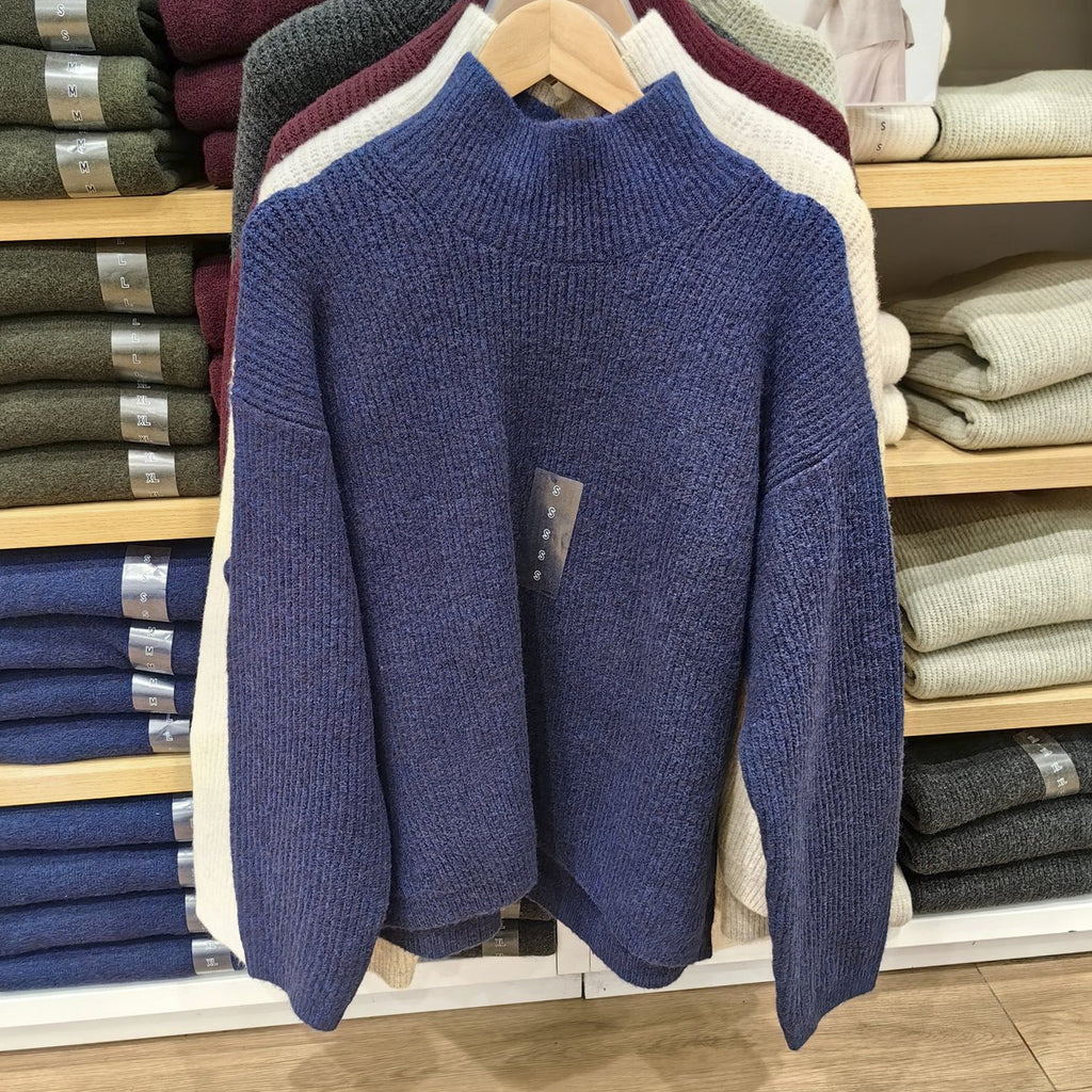 2024 New Women's Clothing Shufulei Turtleneck Knitted Sweater Loose All-match Long Sleeve Sweater Soft Waxy Sweater SY469430 - Cozy & Co. Market