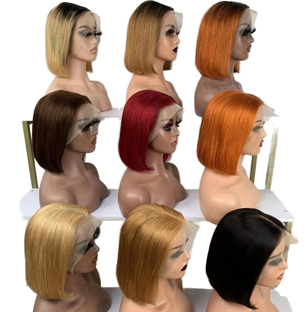 2025 New Non Remy Virgin Brazilian Long Straight Lace Front Transparent Mix Human Hair Wig 180% Density Baby Hair Small Cap Size - Cozy & Co. Market