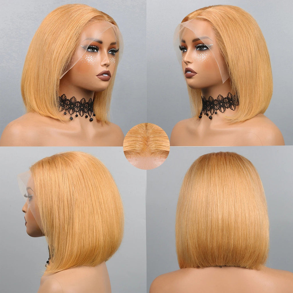 2025 New Non Remy Virgin Brazilian Long Straight Lace Front Transparent Mix Human Hair Wig 180% Density Baby Hair Small Cap Size - Cozy & Co. Market