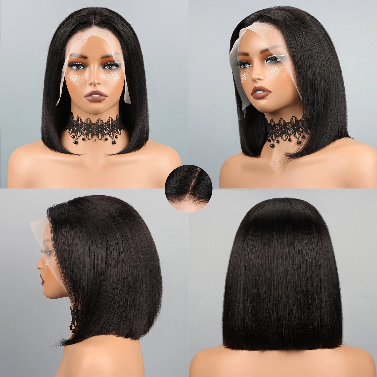 2025 New Non Remy Virgin Brazilian Long Straight Lace Front Transparent Mix Human Hair Wig 180% Density Baby Hair Small Cap Size - Cozy & Co. Market