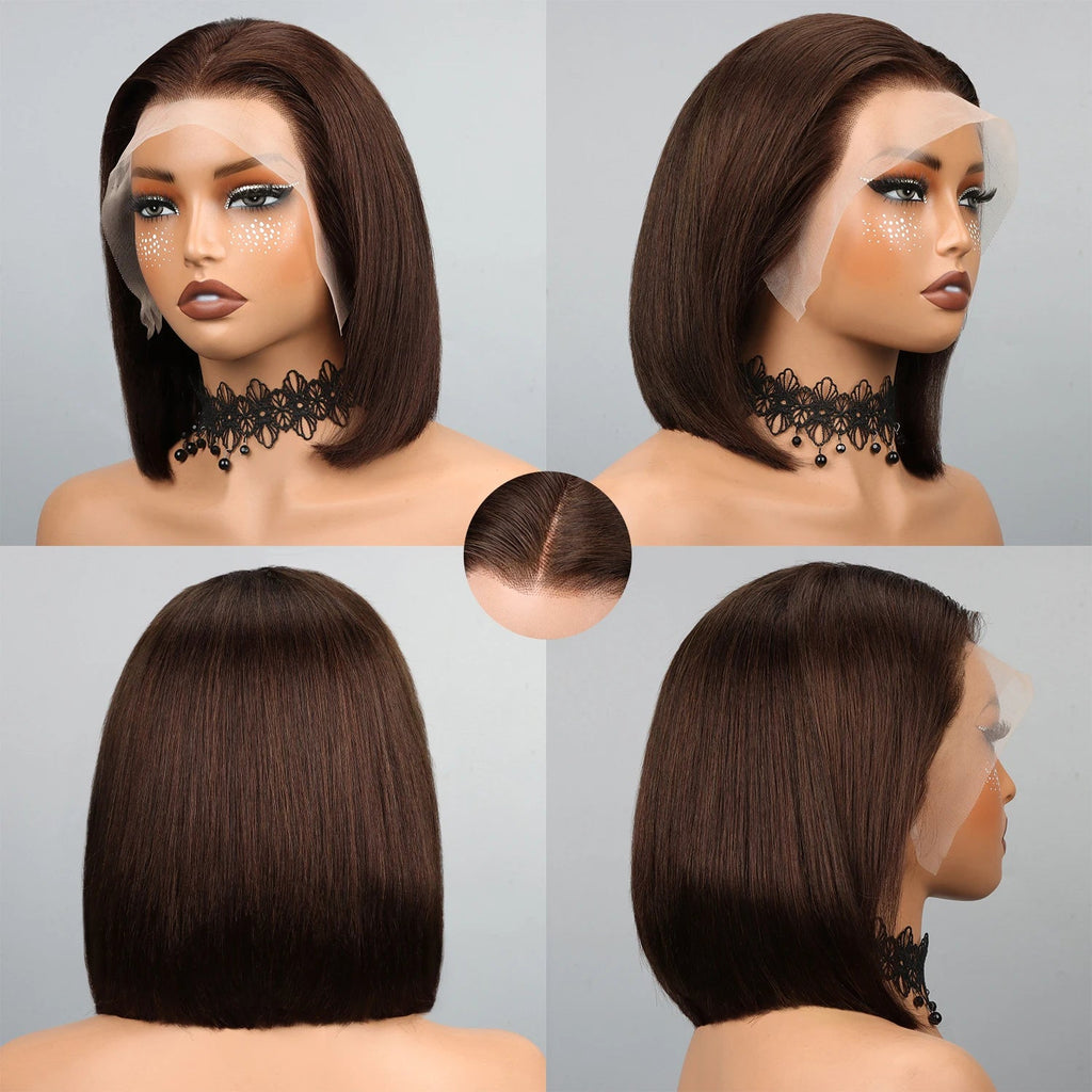 2025 New Non Remy Virgin Brazilian Long Straight Lace Front Transparent Mix Human Hair Wig 180% Density Baby Hair Small Cap Size - Cozy & Co. Market