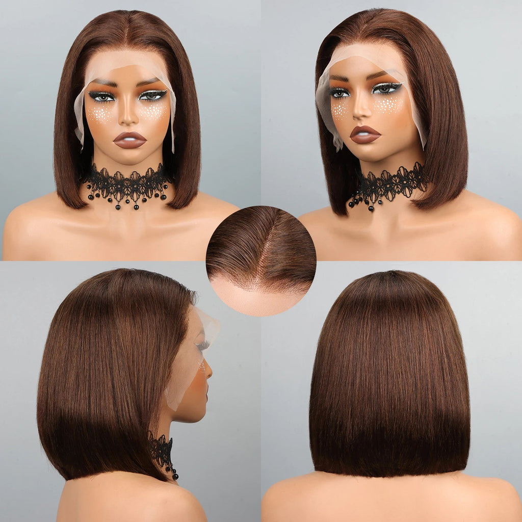 2025 New Non Remy Virgin Brazilian Long Straight Lace Front Transparent Mix Human Hair Wig 180% Density Baby Hair Small Cap Size - Cozy & Co. Market