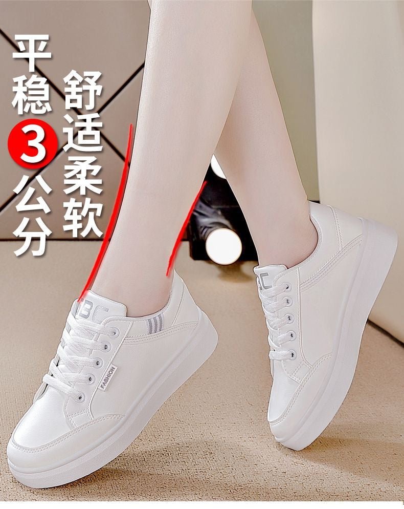 2025 Spring Women's Soft Sole Shoes Leather Surface Non-slip Sneakers Women's Casual Shoes All-match Lightweight sneaker White Shoes - Cozy & Co. Market