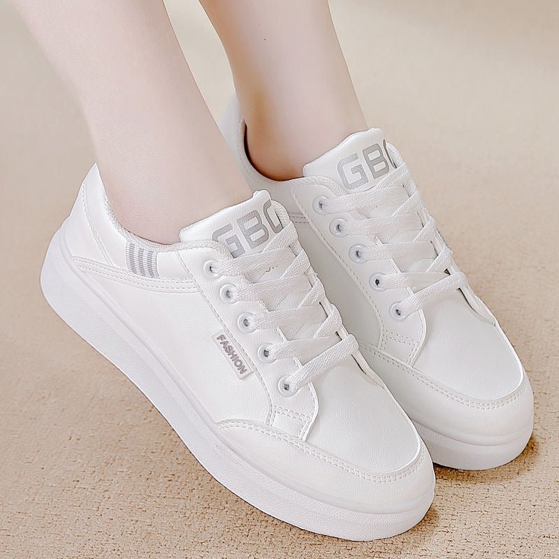 2025 Spring Women's Soft Sole Shoes Leather Surface Non-slip Sneakers Women's Casual Shoes All-match Lightweight sneaker White Shoes - Cozy & Co. Market