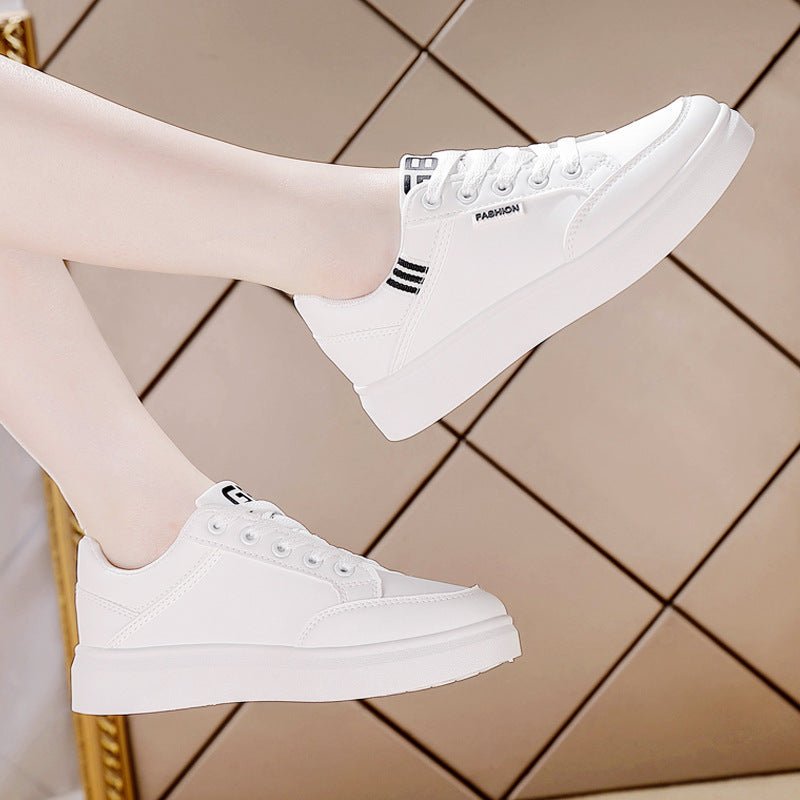 2025 Spring Women's Soft Sole Shoes Leather Surface Non-slip Sneakers Women's Casual Shoes All-match Lightweight sneaker White Shoes - Cozy & Co. Market