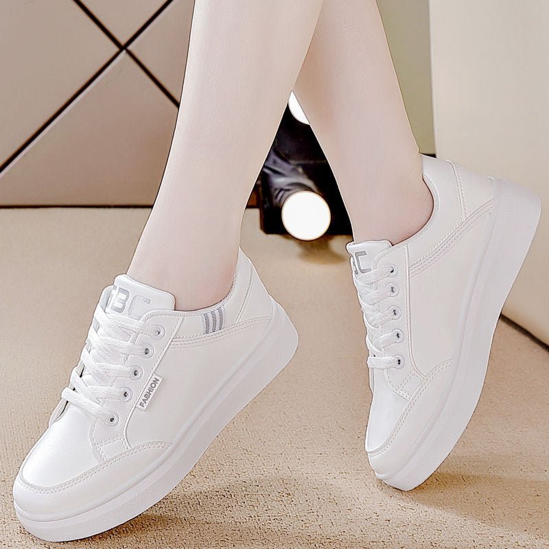 2025 Spring Women's Soft Sole Shoes Leather Surface Non-slip Sneakers Women's Casual Shoes All-match Lightweight sneaker White Shoes - Cozy & Co. Market