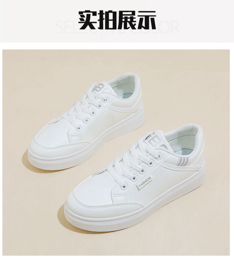 2025 Spring Women's Soft Sole Shoes Leather Surface Non-slip Sneakers Women's Casual Shoes All-match Lightweight sneaker White Shoes - Cozy & Co. Market