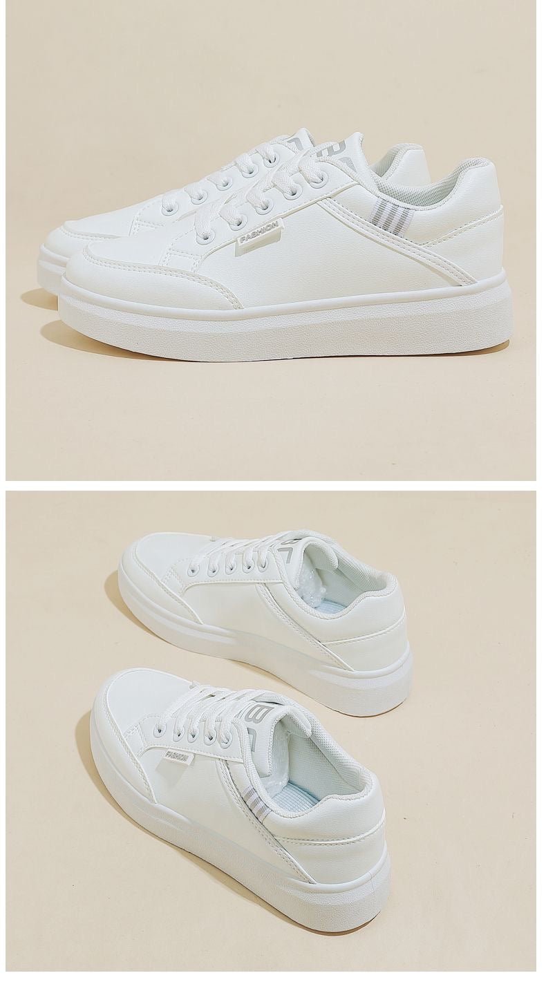 2025 Spring Women's Soft Sole Shoes Leather Surface Non-slip Sneakers Women's Casual Shoes All-match Lightweight sneaker White Shoes - Cozy & Co. Market