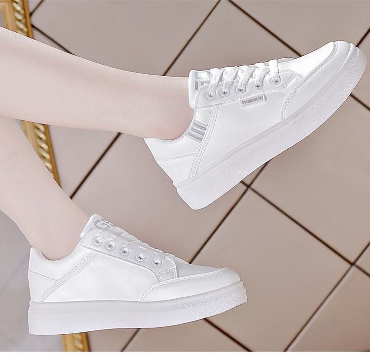 2025 Spring Women's Soft Sole Shoes Leather Surface Non-slip Sneakers Women's Casual Shoes All-match Lightweight sneaker White Shoes - Cozy & Co. Market