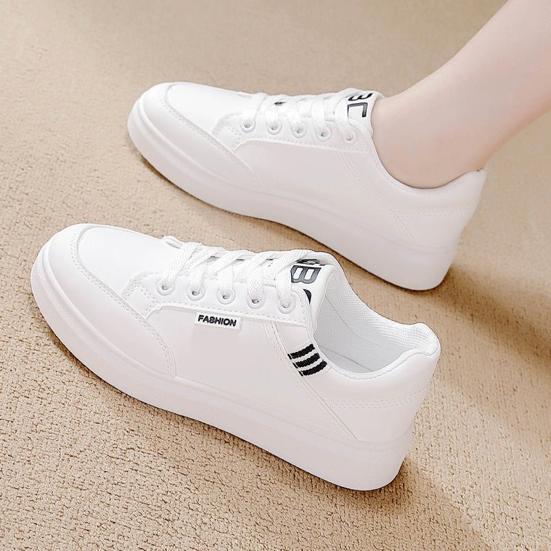2025 Spring Women's Soft Sole Shoes Leather Surface Non-slip Sneakers Women's Casual Shoes All-match Lightweight sneaker White Shoes - Cozy & Co. Market