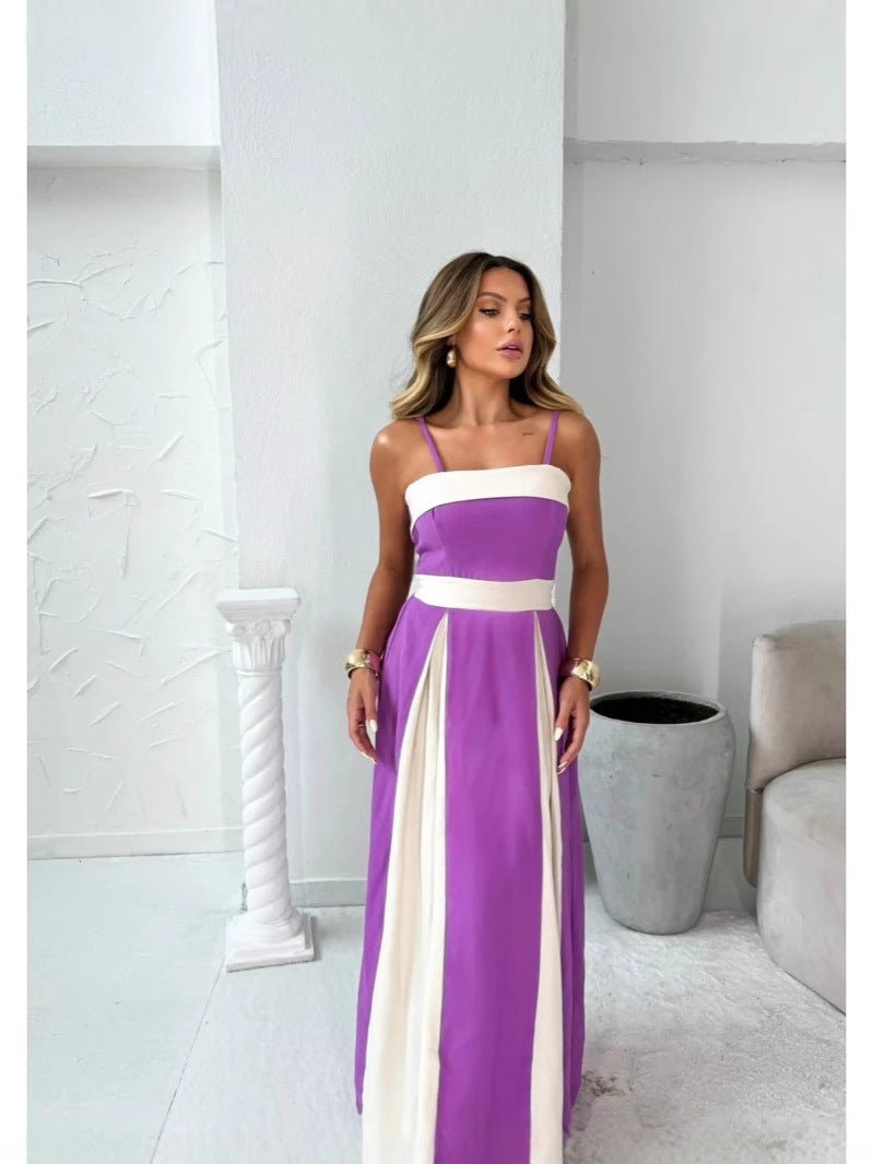 2025 summer new Amazon Europe and the United States cross-border foreign trade women's temperament contrast color lace dress in stock - Cozy & Co. Market
