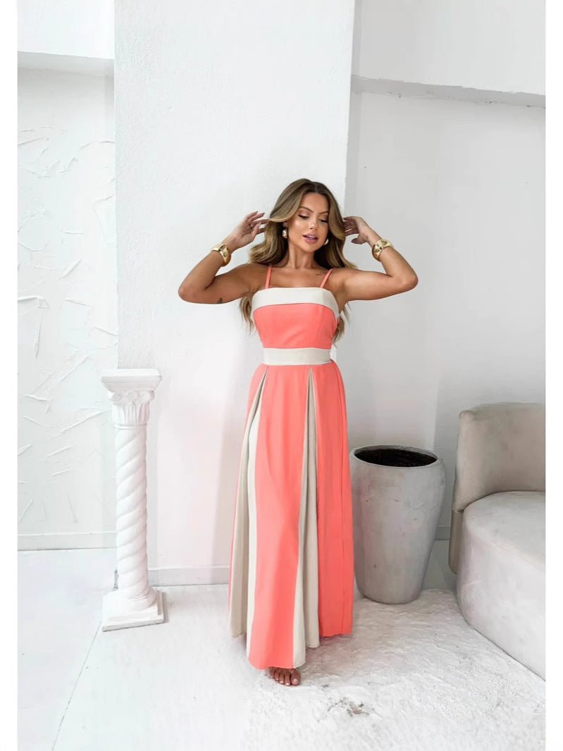 2025 summer new Amazon Europe and the United States cross-border foreign trade women's temperament contrast color lace dress in stock - Cozy & Co. Market