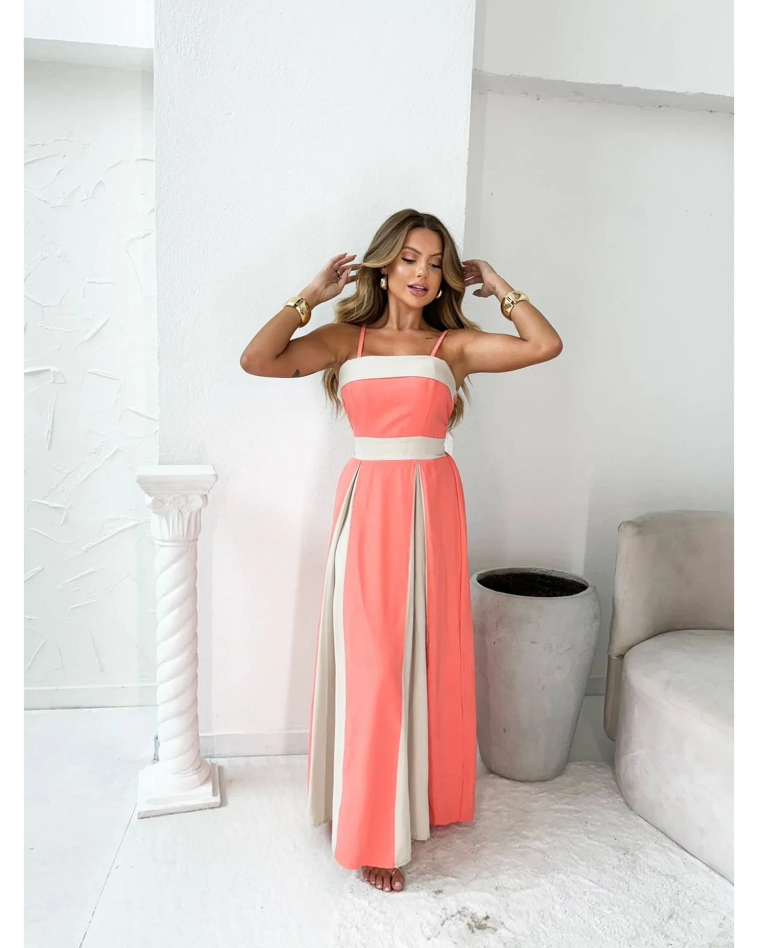 2025 summer new Amazon Europe and the United States cross-border foreign trade women's temperament contrast color lace dress in stock - Cozy & Co. Market