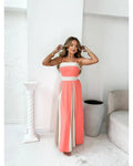2025 summer new Amazon Europe and the United States cross-border foreign trade women's temperament contrast color lace dress in stock - Cozy & Co. Market
