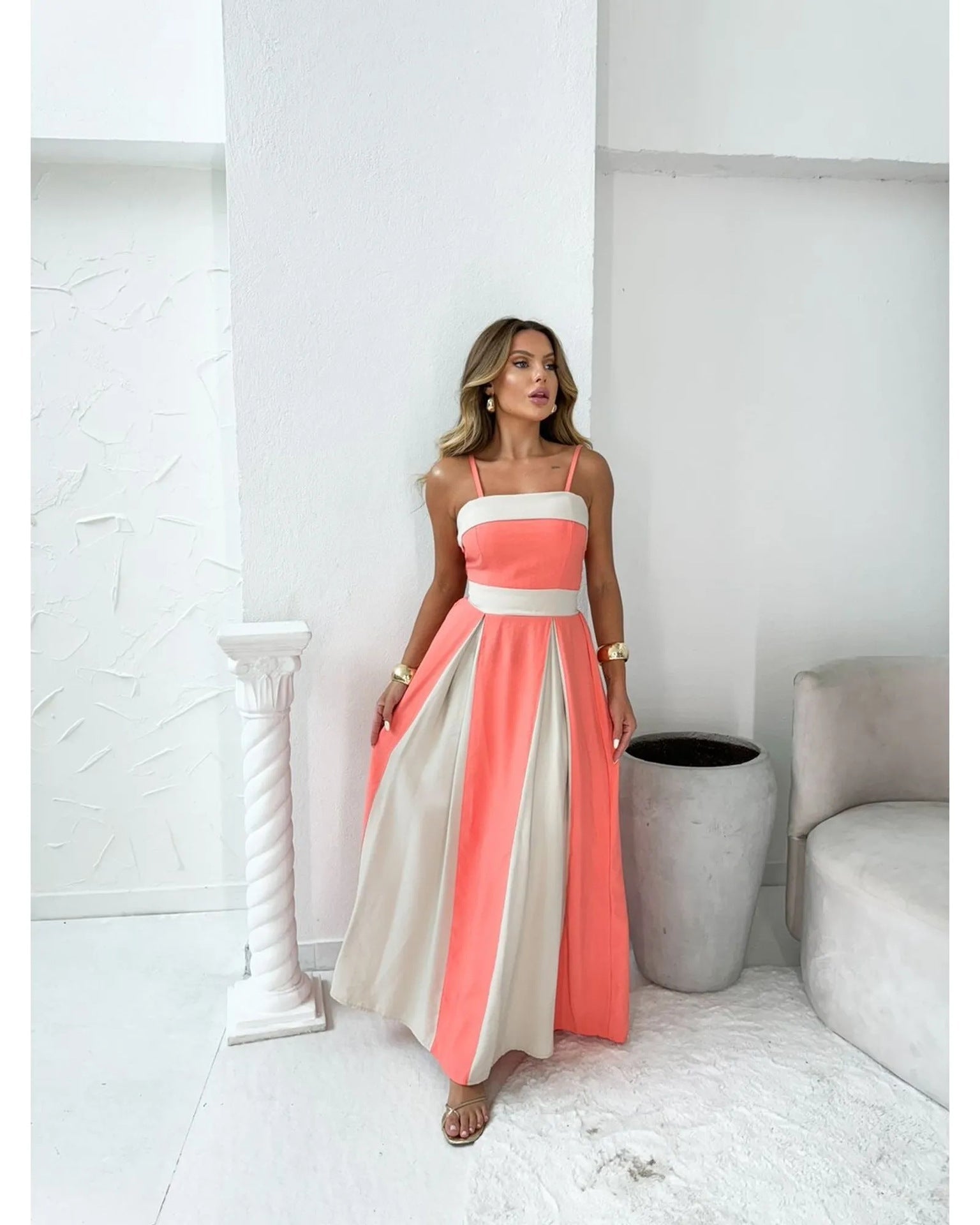 2025 summer new Amazon Europe and the United States cross-border foreign trade women's temperament contrast color lace dress in stock - Cozy & Co. Market