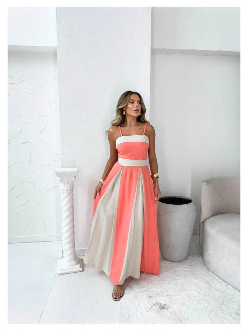 2025 summer new Amazon Europe and the United States cross-border foreign trade women's temperament contrast color lace dress in stock - Cozy & Co. Market