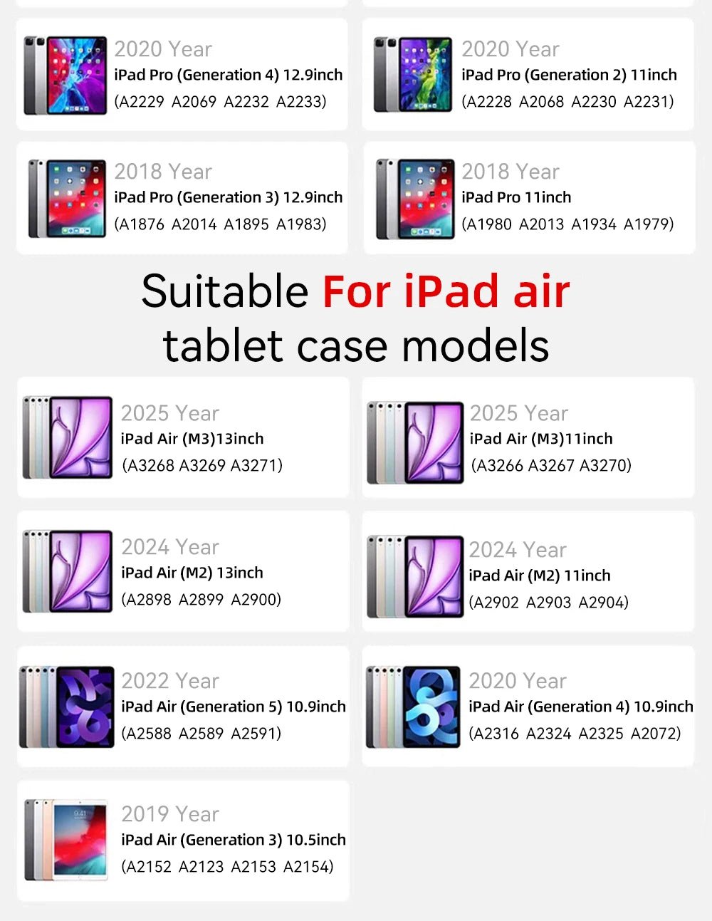 2026 For iPad Air 11 13 M4 M3 M2 A16 2025 Air 4/5/6th iPad Pro11 13 12.9 iPad 10th Gen 7/8/9th 10.9 10.5 10.2 9.7 Magnetic Case - Cozy & Co. Market