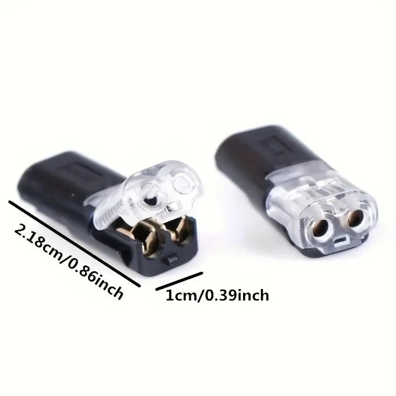 20/50/100 Pack of H2 2-Pin Pluggable Wire Connectors, Nylon Insulated Copper Quick-Connect Terminal Blocks, Suitable for Low-Voltage Cables, No Power Mode Required, No Electronic Components - Cozy & Co. Market