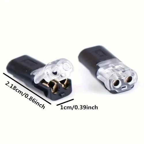 20/50/100 Pack of H2 2-Pin Pluggable Wire Connectors, Nylon Insulated Copper Quick-Connect Terminal Blocks, Suitable for Low-Voltage Cables, No Power Mode Required, No Electronic Components - Cozy & Co. Market