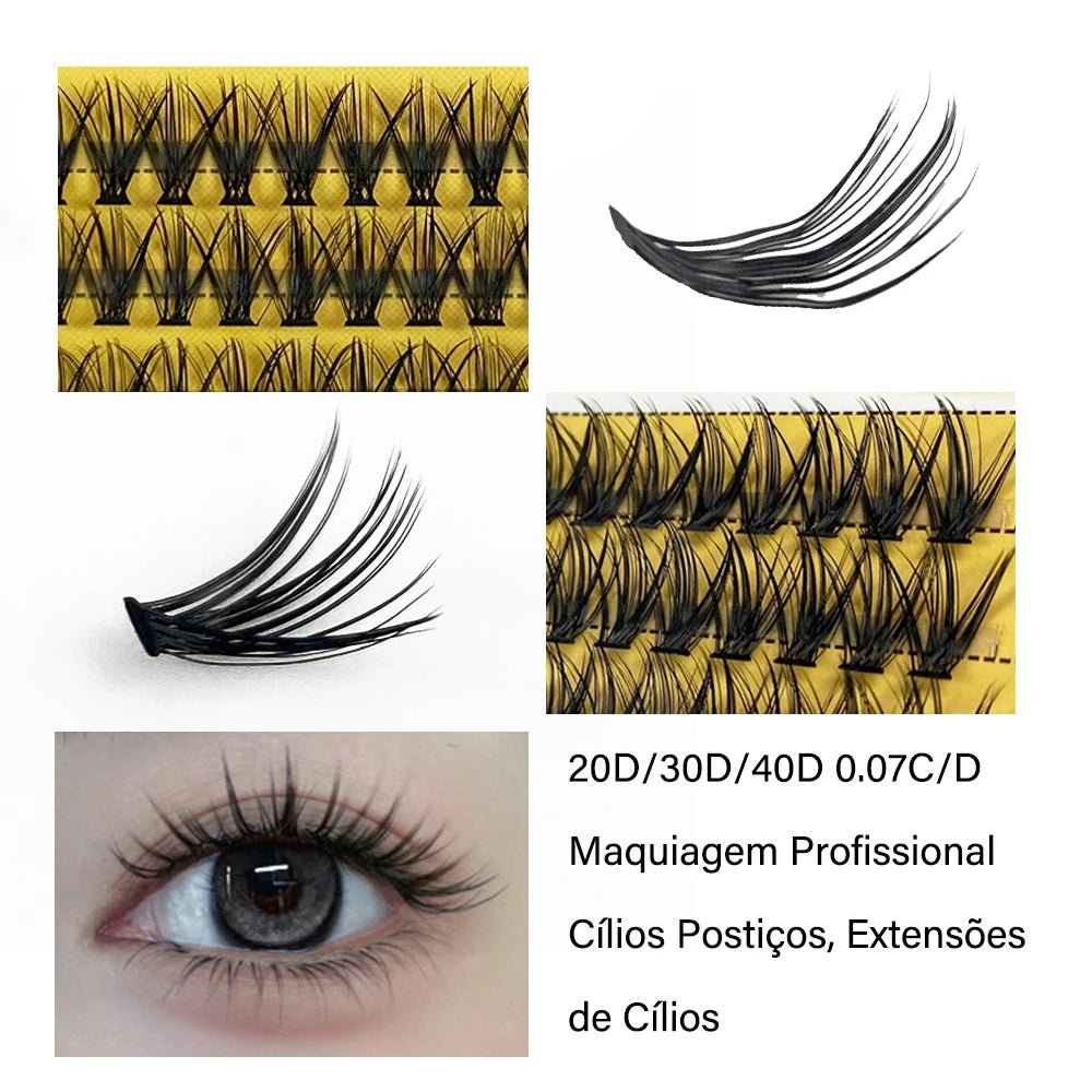 20D/30D Mink Eyelashes 1 Box/60 Bundles Natural Eyelash extension 3D Russia Individual Eyelash Cluster Makeup Tools Lashes Cilia - Cozy & Co. Market