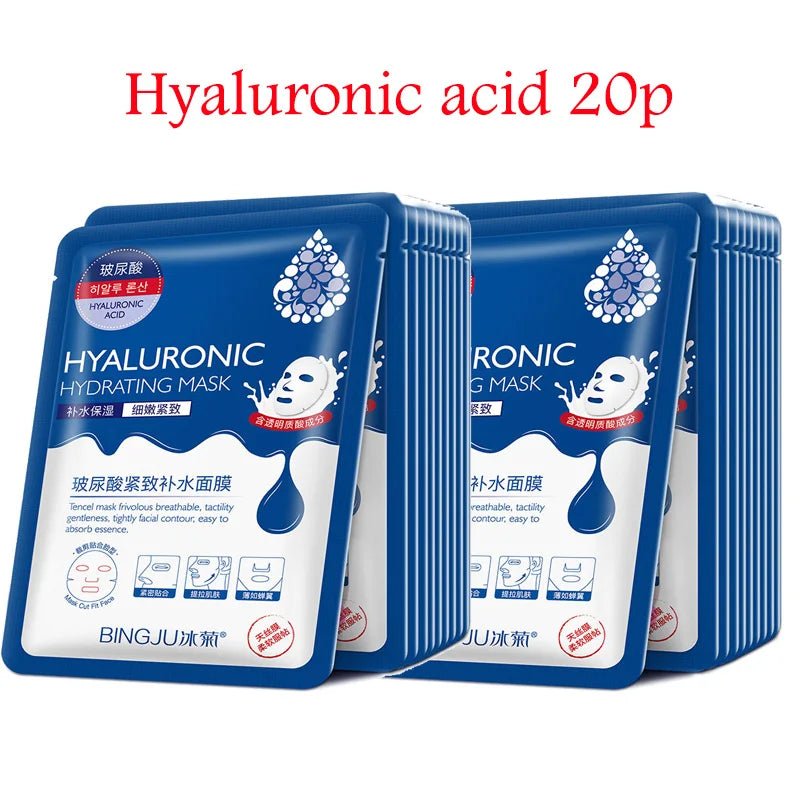 20pcs Snail Collagen Face Mask skincare Moisturizing Anti wrinkle Whitening Facial Masks Face Sheet Mask Korean Skin Care - Cozy & Co. Market
