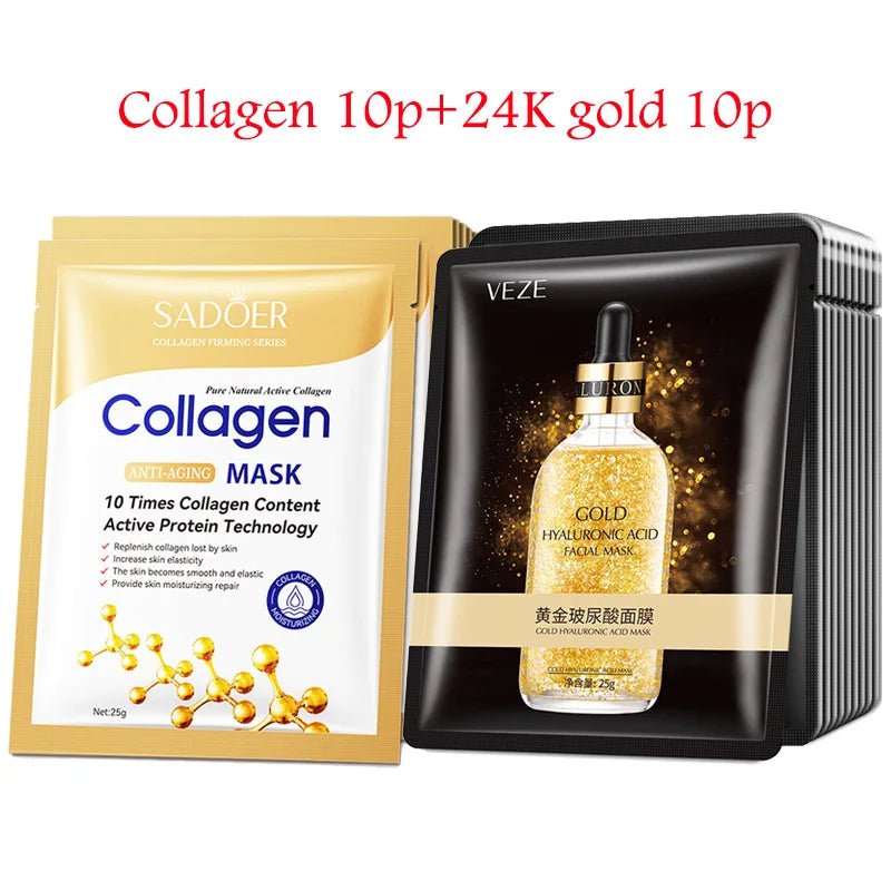20pcs Snail Collagen Face Mask skincare Moisturizing Anti wrinkle Whitening Facial Masks Face Sheet Mask Korean Skin Care - Cozy & Co. Market