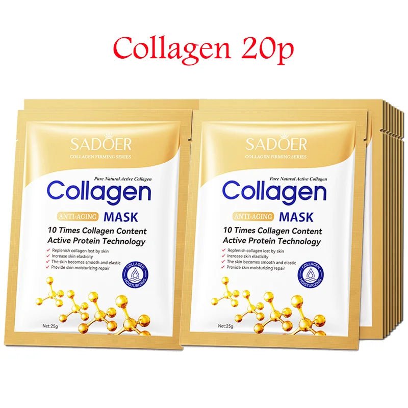 20pcs Snail Collagen Face Mask skincare Moisturizing Anti wrinkle Whitening Facial Masks Face Sheet Mask Korean Skin Care - Cozy & Co. Market